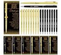 Feifeiya 25 Sets 55th Birthday Themed Party Favors for Guests Including Birthday Ballpoint Pens and Black Gold Thank You Cards for Guests Anniversary Appreciation Gifts