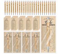 Feifeiya 25 Sets Christian Mothers Day Gifts Bulk Religious Bookmarks Bible Verse Bamboo Pens 2'' x 6'' Emergency Numbers Bible Scripture Bookmarks Religious Easter Gifts for Women Mom Men Father