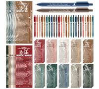 Feifeiya 50 Sets Christmas Christian Gifts Bulk Christian Pens Bible Verse Emergency Numbers Bookmarks Religious Church Welcome Gifts for Coworker Pastor Sunday School Favor(Christmas Color,English)