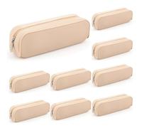 Feifeiya 8 Pcs Silicone Pencil Case Pen Pouch Bags Back to School Stationery Travel Toiletry Makeup Coin Organizer Waterproof Soft Zipper First Day of School Supplies Office Brush Storage (White)