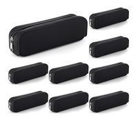 Feifeiya 8 Pcs Silicone Pencil Case Pen Zipper Pouch Bags Aesthetic Operation Christmas Holiday Gifts Stationery Travel Toiletry Makeup Coin Organizer Waterproof Christian (Black)