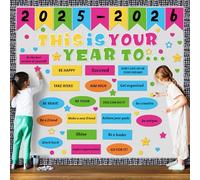 Feifeiya 81 Pcs This is Your Year Bulletin Board Set Welcome Back to School Paper Cutouts Inspirational Classroom Decorations for 2025 School Classroom Nursery Chalkboard Office Wall Decor(Classic)