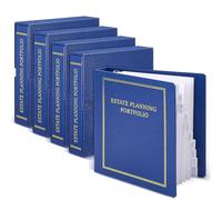 Feifeiya Estate Planning Portfolio Binders with Gold Title in Case I Die Organizer with Index Tabs and Slipcase 3 Ring Binders 11.5 x 11 x 2.5 Inches (Blue,4 Pcs)