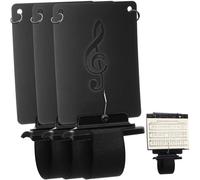 Feifeiya Flute Lyre Flip Folder for Marching Band, with 2 Holes Adjustable Sheet Music Stand Holder for Clarinet Trumpet (3 Set)