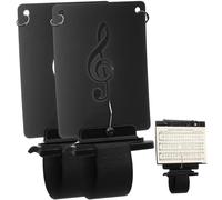 Feifeiya Flute Lyre Flip Folder for Marching Band, with 2 Holes Adjustable Sheet Music Stand Holder for Clarinet Trumpet(2 Set)