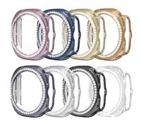 Feigand 8-Pack Bling PC Bumper Case Compatible for Samsung Galaxy Watch Ultra 47mm, Glitter Rhinestone Diamond Protective Cover, Slim Shock-Resistant Watch Accessories for Women, 8 Colors