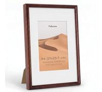 Feihorrm A4 Frame, Mahogany Photo Frame Fit 13.9x20cm with Mat