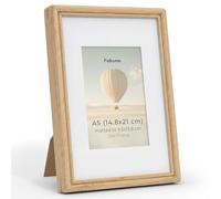 Feihorrm A5 Frame, Natural Oak Solid Wood A5 Photo Frame, Fit A6(9.5x13.8cm) with Mat or A5(14.8x21cm) without Mat, Handcrafted Wooden Frames for for Wall & Tabletop Display