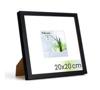 Feihorrm Oak Picture Frame, Photo Frame with Tempered Glass, for 20 x 20 cm Photos without Mount or 9 x 9 cm Photos with Mount, Solid Wood Photo Frame (Black, 20 x 20 cm, 1x)