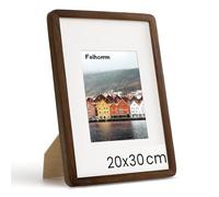 Feihorrm Solid Wood Picture Frame, Oak Picture Frame with Tempered Glass, for 20 x 30 cm Photos without Mount or 12 x 17 cm Photos with Mount (Dark Brown, 20 x 30 cm / 1x)