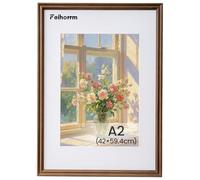 Feihorrm Vintage Picture Frame, A2 Walnut Solid Wood Photo Frame, with Tempered Glass, for 42 x 59.4 cm Photos without Mount or 28.7 x 41 cm Photos with Mount (Dark Brown, A2 (42 x 59.4 cm)