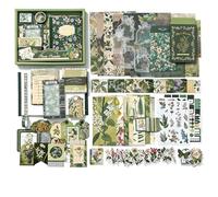 FEIHS 1 Set Scrapbooking Supplies Kit,Perfect for Stationery Enthusiasts | Paper+PVC,a wide and comprehensive range,vintage-themed,for bullet journaling,DIY greeting cards and various craft projects
