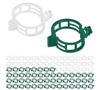 FEIHS 100 Pcs Plant Clips, Plastic Trellis Clips, Tomato Grape Vine Vegetables Plant Fixing Clips-Fix Stems/Vines/Seedlings for Prevent Lodging for Potted/Garden(White+Green)