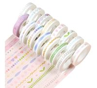 FEIHS 15 Rolls Washi Tape Set,Decorative Masking Tape,Basic Patterns Decorative,for Arts, DIY Crafts, Bullet Journal Supplies, Planners, Scrapbook, Card, Gift Wrapping