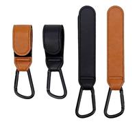 FEIHS 4 Pcs PU Leather Adjustable Hooks,Clip for Bags,Multipurpose Hook Hanger,Suitable for wheelchairs, Bicycles, Shopping trolleys, pet Strollers, and suitcases