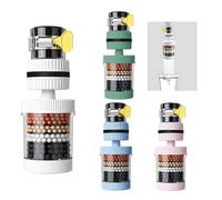 FEIHS 4 Pcs Tap Filter, Faucet Tap Water Filter, Taps Water Filters, 360°Rotatable, for Round Taps in Kitchens, Bathrooms, Balconies, Etc (White, Blue, Pink, Green)