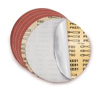 FEIHU 30 Pcs Self-Adhesive 230 mm Sanding Discs Alumina,Self Stick Grit 5 Each of P60, P80, P120, P180, P240 and P320 9 inch Sanding Discs Pads for Sanding Wood, Paint,Plastic, Plaster and Metal