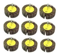 FEIHU 60mm Flap Wheels,80 Grit.1/4" Shank Diameter for Removing Rust, Deburring, Grinding Polishing Flat. Disc Abrasive Sanding Pads for Drills 6mm Shank （9 Pack）