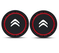 FEIHUAJIANIAN 2PCS Car Cup Coaster for Citroen Oli Concept 2022, Spill-Proof Easy to Clean Ideal for Daily Commute Road Trips & Car Enthusiasts,Red