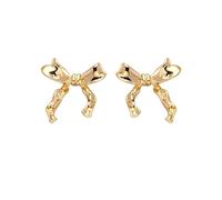 FEIHUI Hypoallergenic Earrings,Golden Glossy Bow Hypoallergenic Studs Earrings Exquisite Jewelry For Women Lady Girls Valentine'S Day Gifts