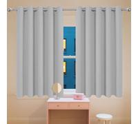 FEIJDON Curtains Blackout Curtains Bedroom 250 x 110 cm Room Darkening Pencil Pleat Energy Saving Eyelet for Summer Winter Living Room, Light Grey
