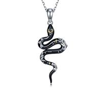 Feijiesi Sterling Silver Animal Necklace Snake Deer Bat Highland Cow Panda Koala Cat Pendant Necklace Animal Jewelry Gifts for Women Girls, Sterling Silver, No Gemstone