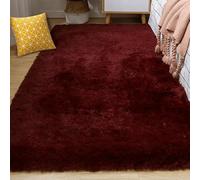 FEIJUAND Area Rugs for Bedroom 220 x 280 cm Soft Touch Soft Rug Fluffy Modern Machine Washable for Girls Bedroom, Living Room, Red Wine