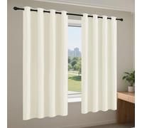 FEIJUAND Black Blackout Curtains 131 x 152 cm Drop Thermal Insulated Super Soft Waterproof Curtains Extra Long Privacy Protected for Bedroom Bathroom, Beige