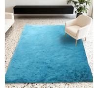 FEIJUAND Carpet Rugs Living Room 380 x 360 cm Soft Touch Thick Pile Soft Furry Rugs Easy to Clean for Kids Hallway Living Room, Blue