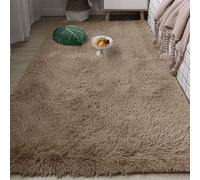 FEIJUAND Low Pile Area Rug 220 x 260 cm Thick Pile Super Soft Thick Plush Carpet Machine Washable Soft for Living Room, Bedroom, Dining Room, Entryway, Camel