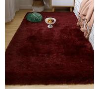 FEIJUAND Low Pile Area Rug 340 x 380 cm Thick Pile Super Soft Thick Plush Carpet Machine Washable Soft for Living Room, Bedroom, Dining Room, Entryway, Red Wine
