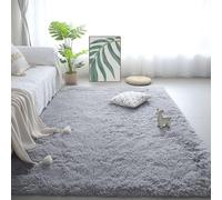 FEIJUAND Shaggy Rug 100 x 190 cm Thick Pile Non Shedding Washable Area Rugs Luxury Decorative for Children'S Living Room, Light Grey