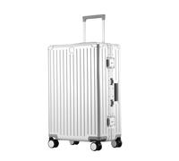 feilario 20in All Aluminum Luggage Hard Shell Carry On Suitcase Zipperless 360° Spinner Wheels Luggage - with 4 Anti-crash Corners, Silver-2-20in, M, Business