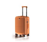 feilario Front Opening Hardside Spinner Suitcase with Laptop Compartment, TSA Lock, Cup Holder, Side Hook and Braking Wheels, Mudstone Brown (zipper closure), 20 inches, Business