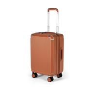 feilario Hardshell Carry-On Luggage, Aluminum Frame Zipperless Suitcase with Brake Wheels, TSA-Accepted Lock & Side Hooks, Brown (zipper closure), 20 inches, Business