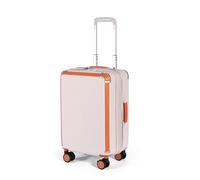 feilario Hardshell Carry-On Luggage, Aluminum Frame Zipperless Suitcase with Brake Wheels, TSA-Accepted Lock & Side Hooks, Beige (zipper closure), 20 inches, Business