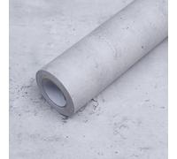 FEILAYS Extra Thick Light Grey Concrete Effect Wallpaper Peel and Stick Waterproof Sticky Back Plastic roll Matte Textured Stickers for Bedroom Bathroom Living Room Gym 60CMx3M