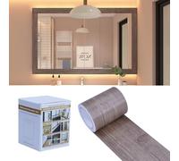 FEILAYS Wood Effect Adhesive Tape, Self-Adhesive PVC Border, Wall Decoration, Removable, Self-Adhesive for Kitchen, Bathroom, Doors Border, Sticker, Wallpaper, 10 cm x 10 m