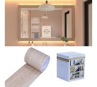 FEILAYS Wood Effect Tape, Realistic Wood Grain Repair, Self-Adhesive Wood Grain Duct Tape for Soft Skirting Board, Doors Border, Wallpaper, Furniture, 10 cm x 10 m