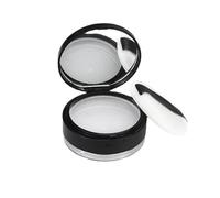 Feilguee 1PCS 10g(0.35 oz) Portable Loose Powder Container Reusable Plastic Loose Powder Container Makeup Powder Case with Sponge Powder Puff,Mirror and Elasticated Net Sifter (Black)