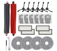 Feilifan 23 PCS Accessories Kit for Roborock Qrevo Master/Qrevo Slim Robot Vacuum Cleaner, Replacement Parts Main Brush, Side Brush, Washable Filter, Mop Cloths, Dust Bags