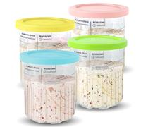 Feilifan 4 Pack Ice Cream Tubs for Ninja CREAMi Deluxe NC500 NC501 UK Series, Creami Accessories for Ninja Ice Cream Maker