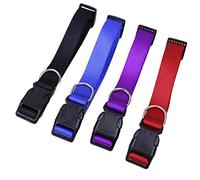 feiling Dog Collar Pack of 4 Click Closure Collar Pet Adjustable Nylon Collar for Small, Medium and Large Dogs (S, 4 Colours)