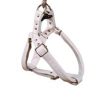feiling Dog Harness Anti Pull Soft Leather Harness Adjustable Chest Harness Norwegian Escape Proof Pet Harness Soft for Small Medium Large Dogs (M, white)