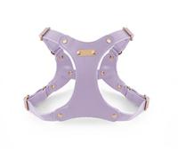 feiling Leather Dog Harness, Waterproof Chest Harness, Pet Leather Harness, Adjustable Cat Harness, Soft for Small and Medium Dogs (purple, L)