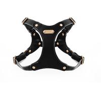 feiling Leather Dog Harness, Waterproof Chest Harness, Pet Leather Harness, Adjustable Cat Harness, Soft for Small and Medium Dogs (black, L)