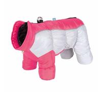 feiling Padded Dog Coat, 4 Legs, Quilted Jacket, Reflective Winter Dog Jacket with Metal Hook for Dog Lead, Down Water-Repellent Clothing for Small Dogs (Pink, L for 4 kg - 5.5 kg)