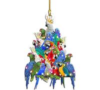 FEILINKA Merry Christmas Ornaments Wooden Hanging Baubles Xmas Tree Pendants Figurines Dog Shark Dolphin Parrot Pendant Decoration