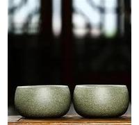 FEILIV Tea Cup Sets 2 Pcs/Set Yixing Purple Clay Raw Ore Green Mud Handmade Tea Bowl Master Cup Customized Set Accessories Afternoon Tea Set