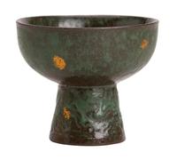 FEILIV Tea Cup Sets Bronze Glaze Ceramic Teaware Tea Cup Single Bowl Silver Gilded High Foot Master Empty Zhai Old Rock Clay Goblet Afternoon Tea Set(A)